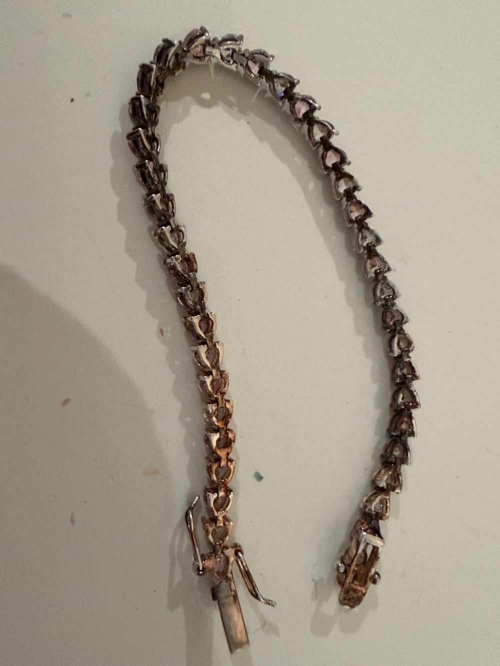 Elegant Heart shaped
Pink and Clear Stone
Tennis Bracelet - - Picture 3 of 3